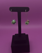 Paperclip Ear Threaders | Green Soft Glass