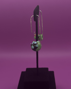 Paperclip Ear Threaders | Green Soft Glass