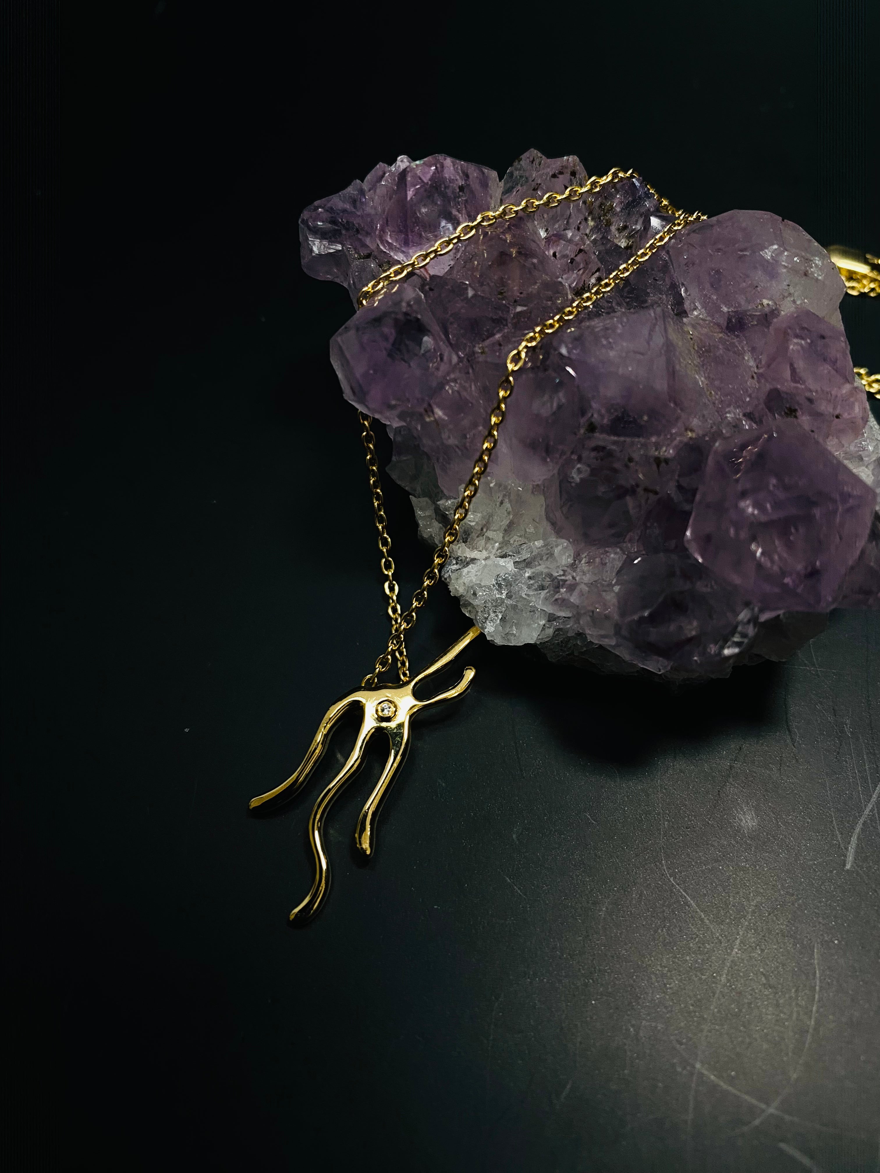 Gold Urchin Necklace (Not Handmade)