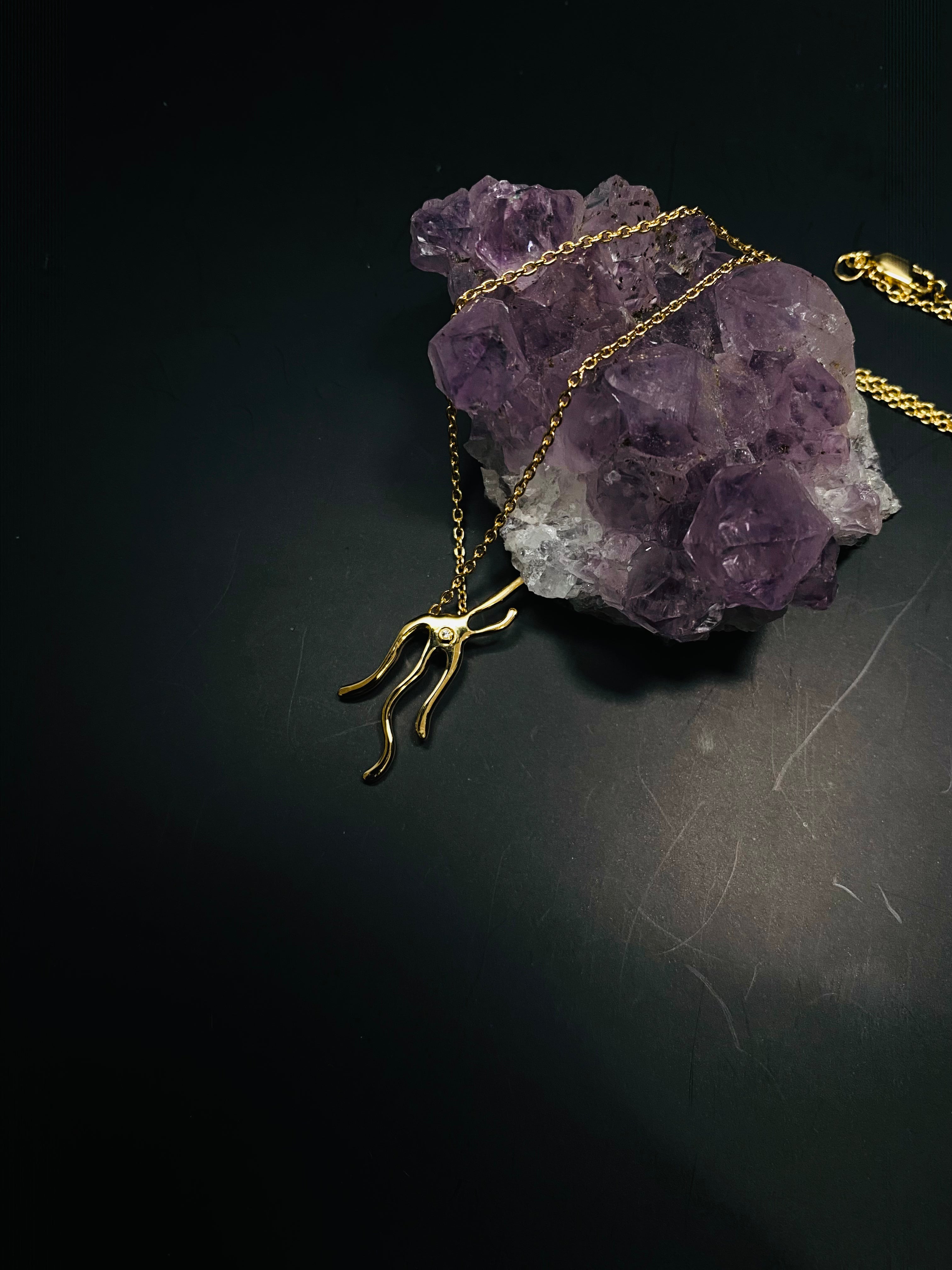 Gold Urchin Necklace (Not Handmade)