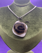 Fused Glass Charms | Black Swirl