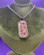 Fused Glass Charms | Red/White